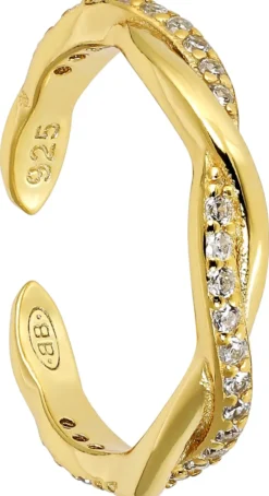 Bijou Brigitte Silver Crystals>Zehenring - Gleaming Twist gold