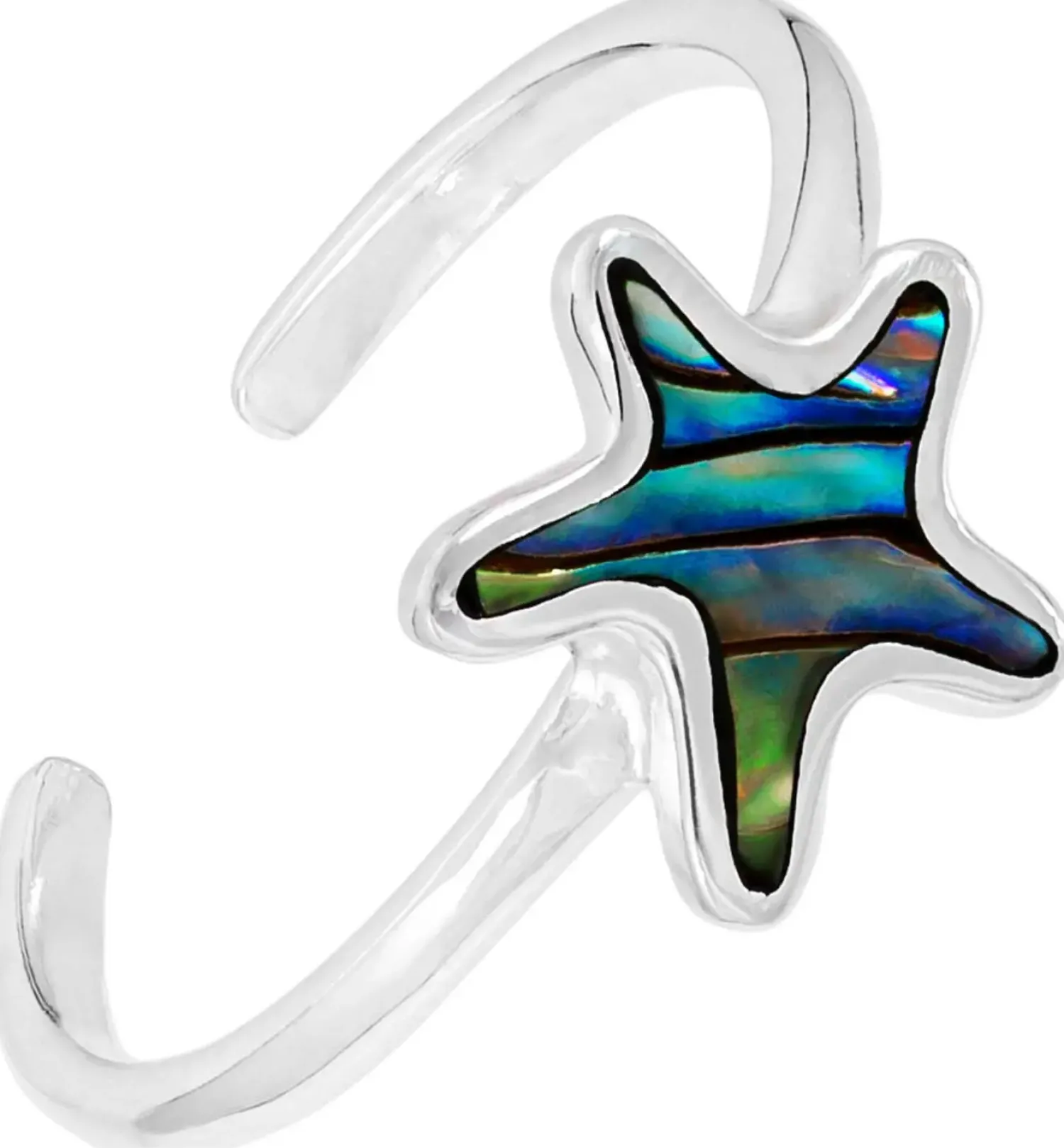 Bijou Brigitte Maritimer Schmuck|Muschelschmuck>Zehenring - Shell Star silber