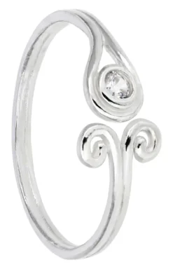 Bijou Brigitte Silver Crystals>Zehenring - Zirconia Swirl silber